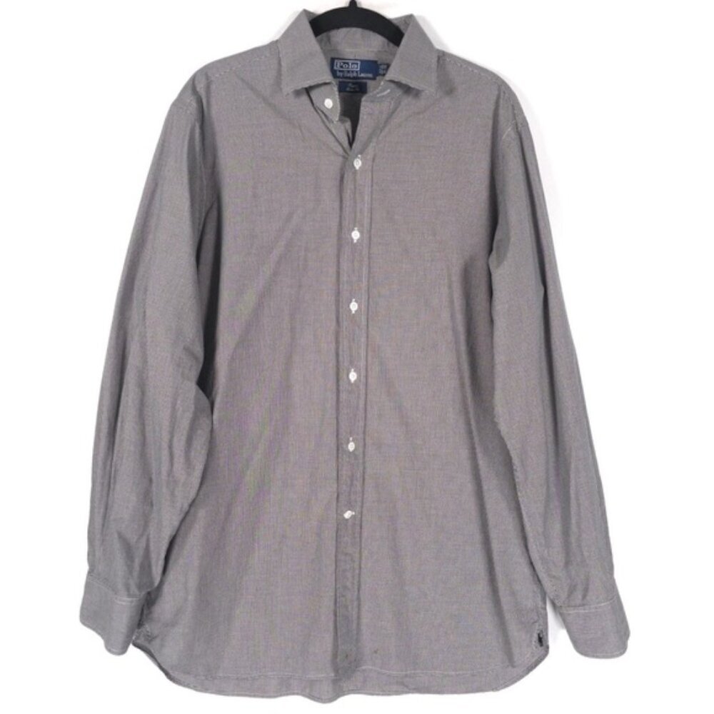 POLO RALPH LAUREN Men Regent Classic‎ Fit Houndstooth Shirt HONG KONG MADE 16-34